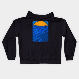 Sunrise with waves Kids Hoodie